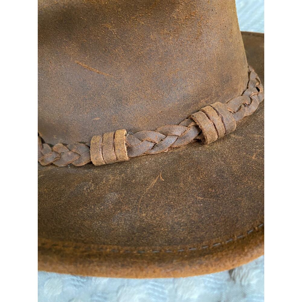NEW Minnetonka Outback Hat Genuine Leather - Picture 2 of 7